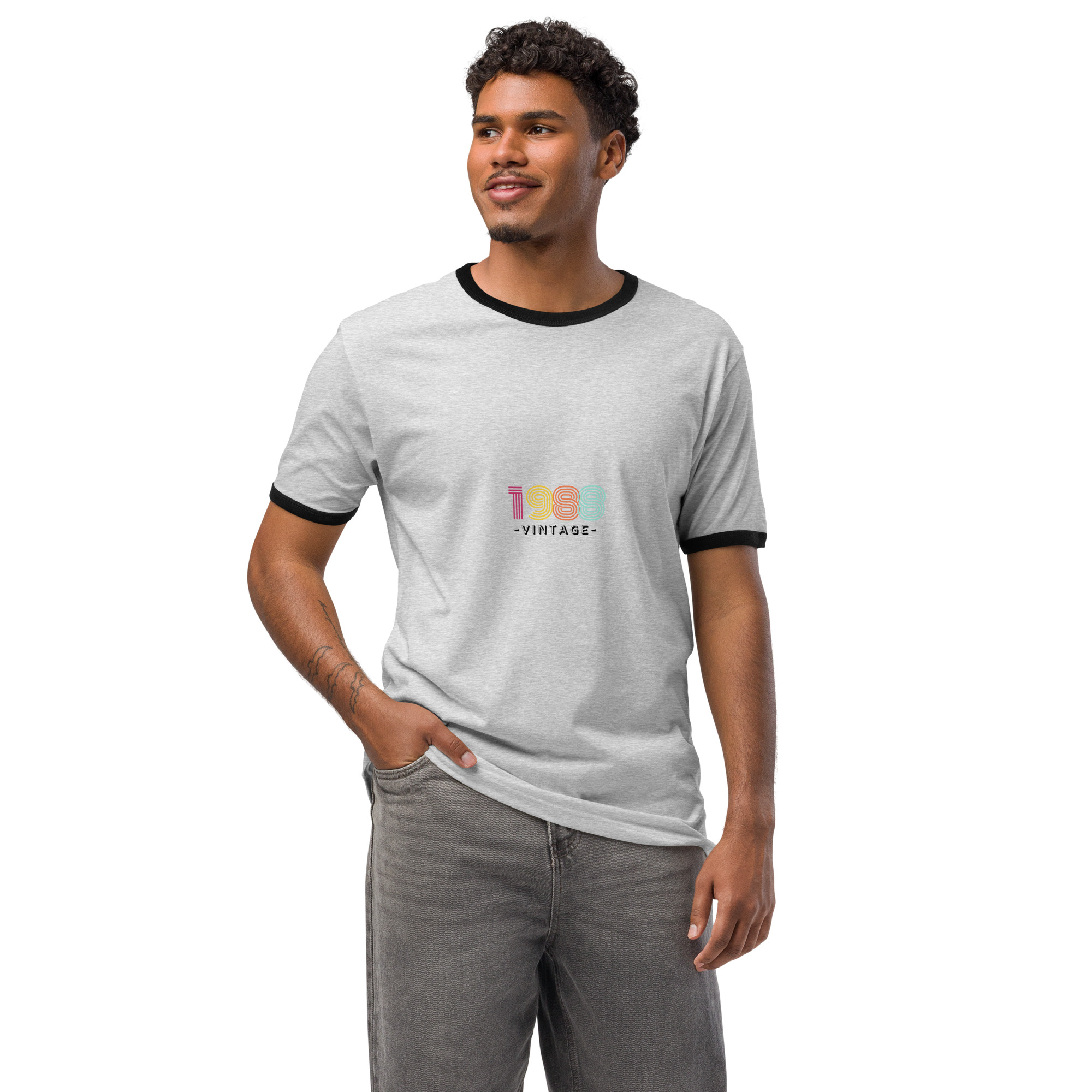 #-02-1988-vintage-Unisex ringer t-shirt