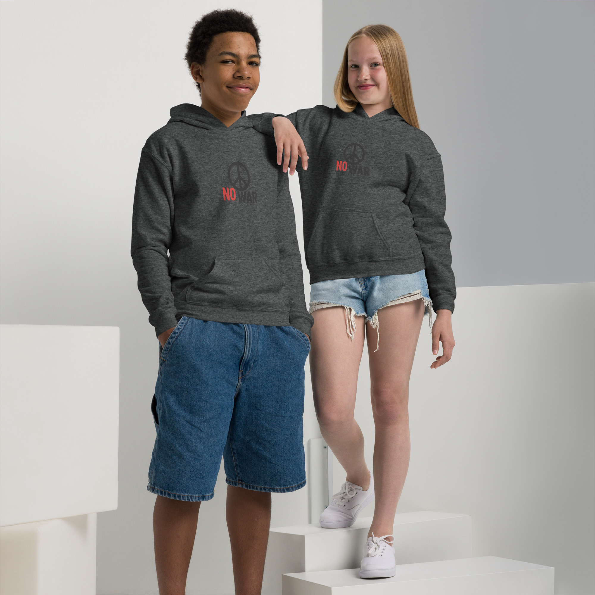 #-09-no-war-Youth heavy blend hoodie