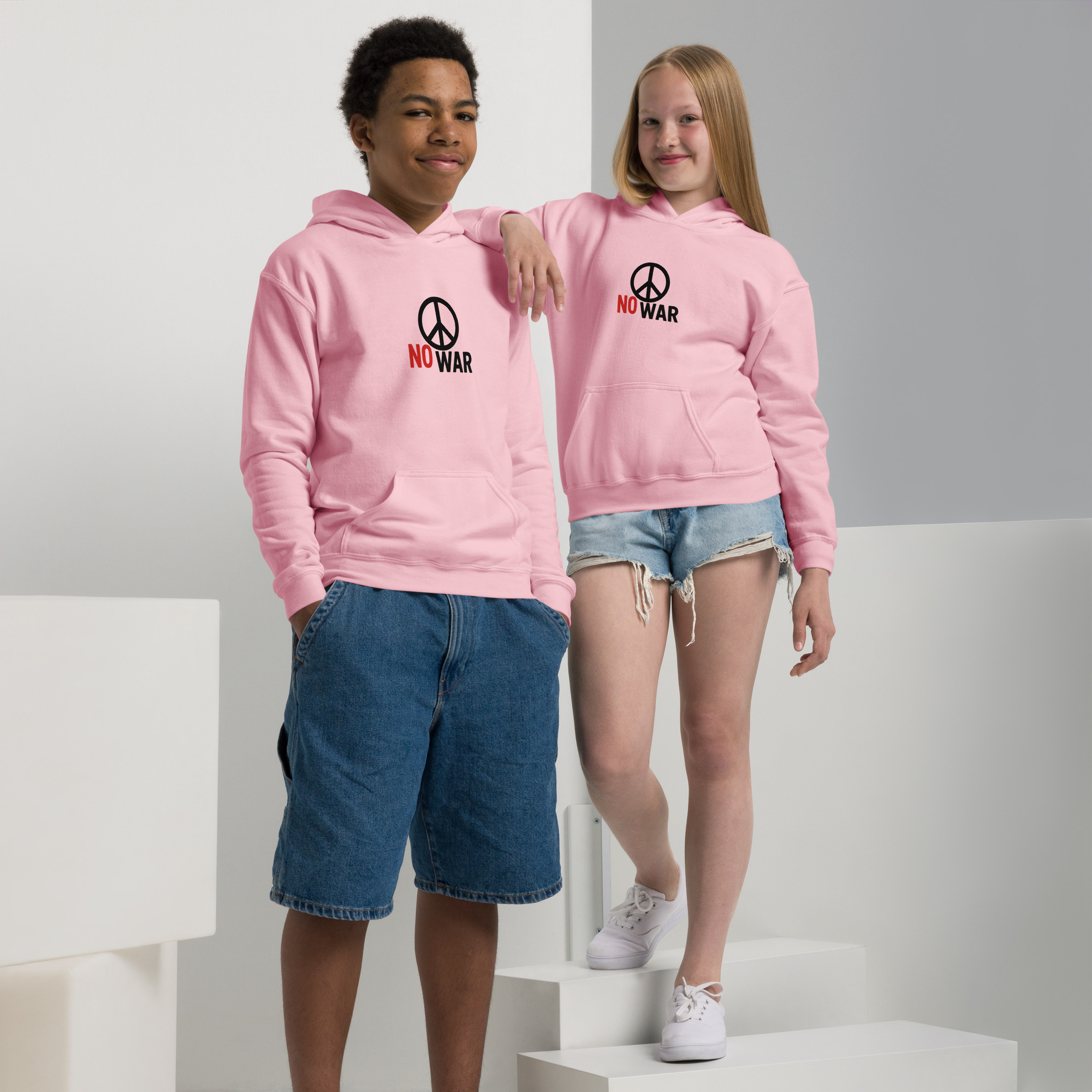 #-09-no-war-Youth heavy blend hoodie – Bild 4