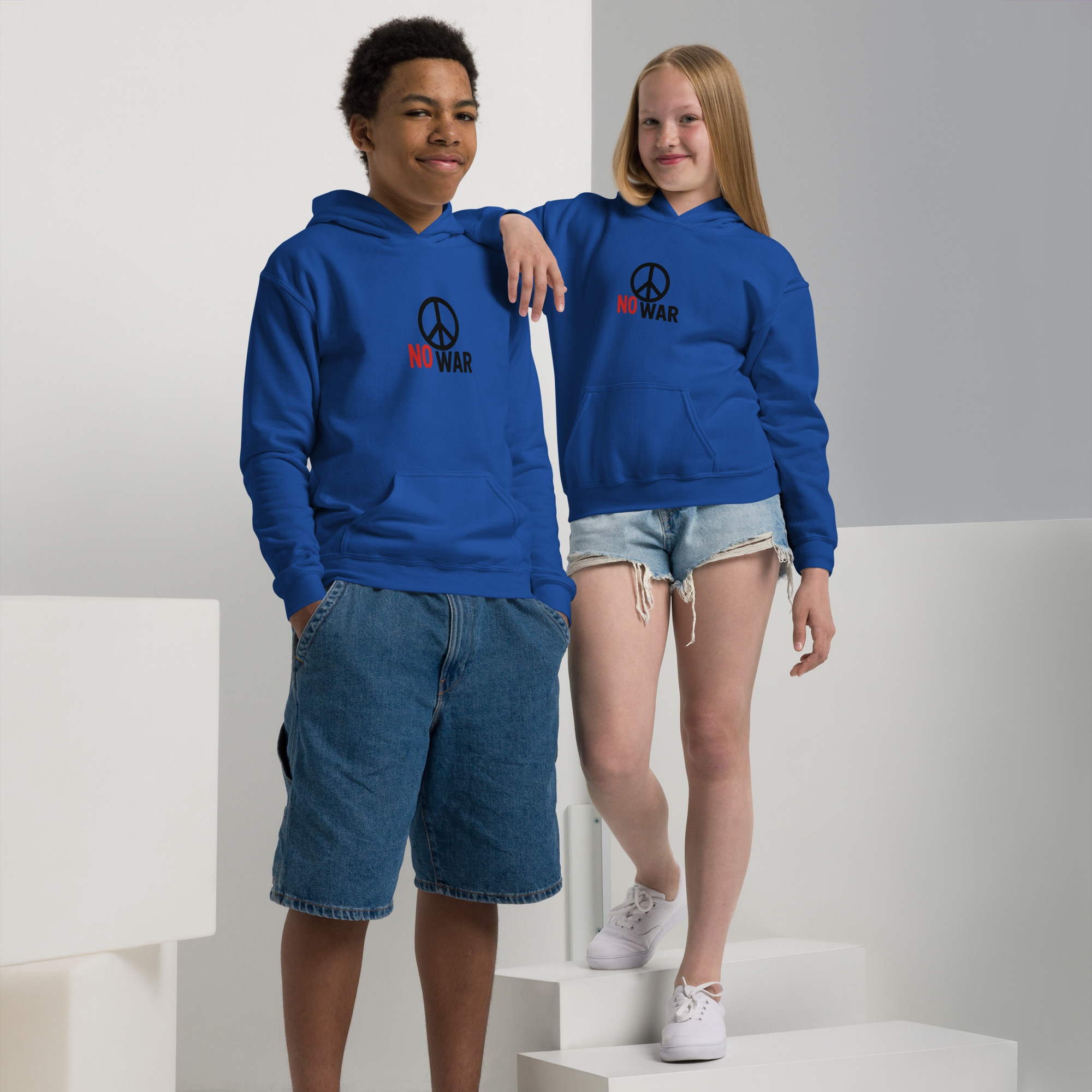 #-09-no-war-Youth heavy blend hoodie – Bild 2