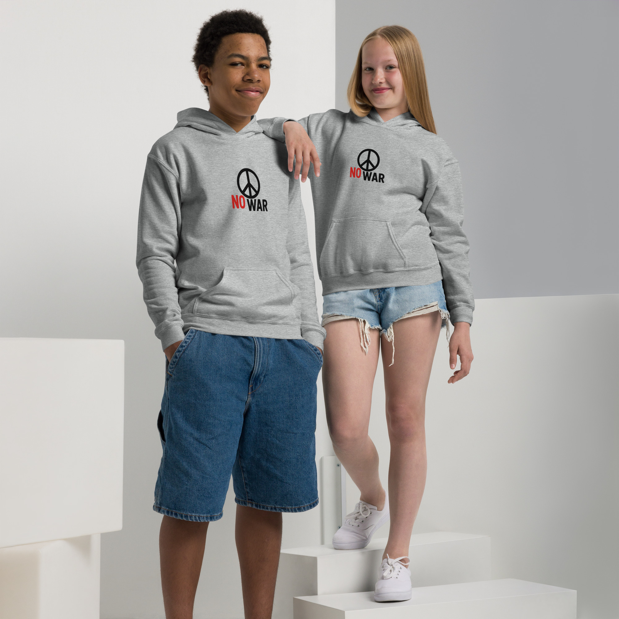 #-09-no-war-Youth heavy blend hoodie – Bild 5