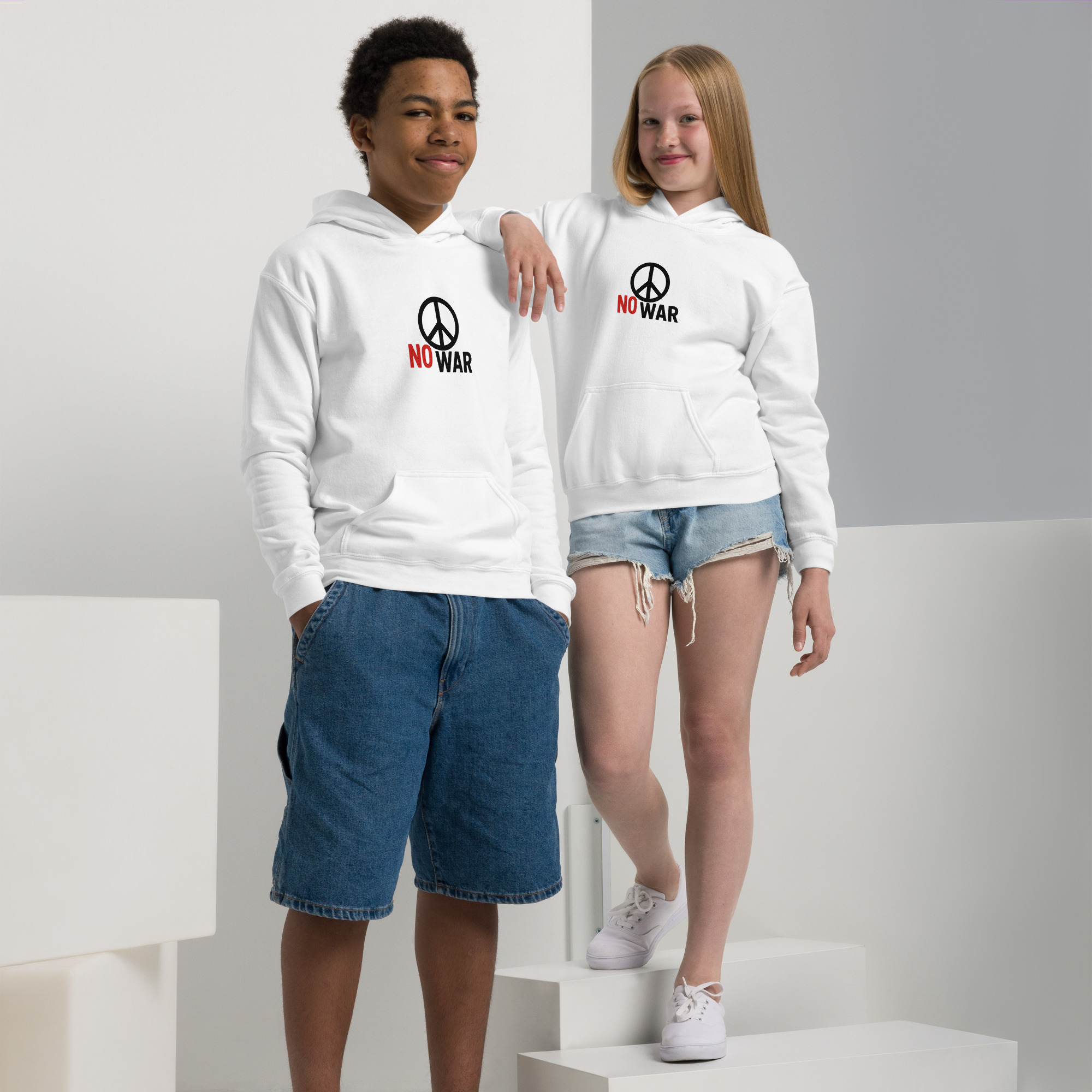 #-09-no-war-Youth heavy blend hoodie – Bild 6