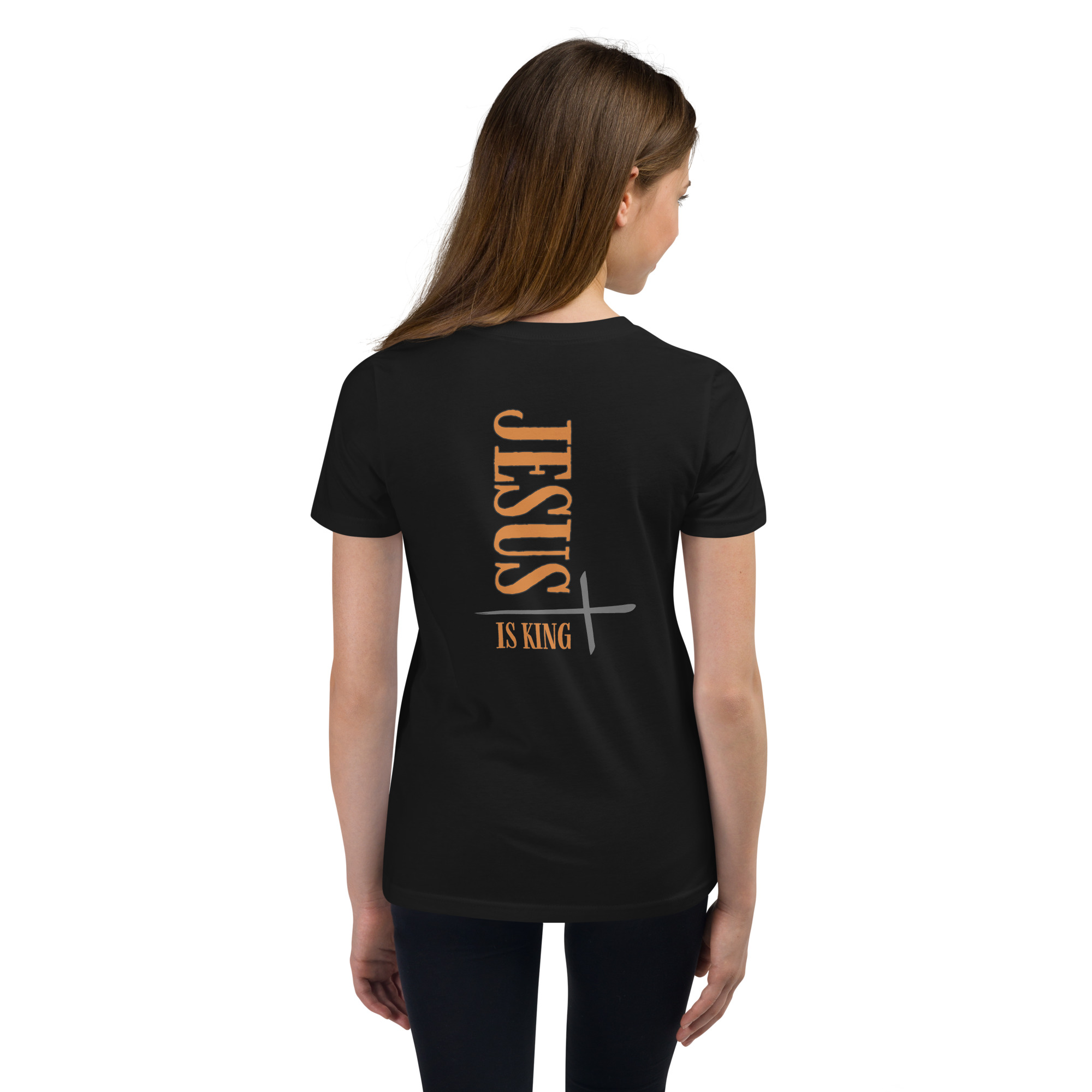 #-03-Jesus-is-King-Youth Short Sleeve T-Shirt – Bild 3